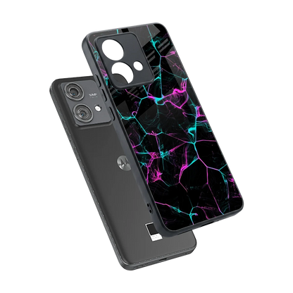 Nebula Veins sleek motorola edge 40 neo 5g cover with tempered glass back and TPU edges