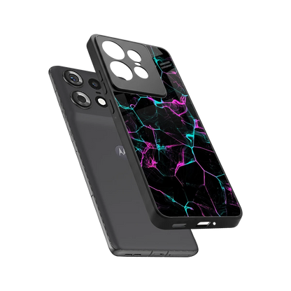 Nebula Veins sleek motorola edge 50 pro cover with tempered glass back and TPU edges