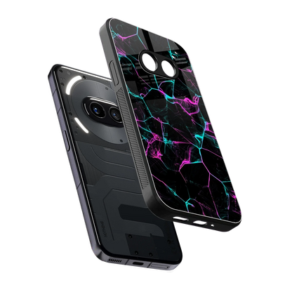 Nebula Veins sleek nothing phone 2a cover with tempered glass back and TPU edges