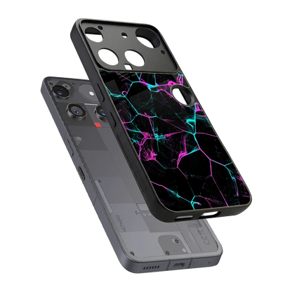 Nebula Veins sleek nothing phone 3 cover with tempered glass back and TPU edges