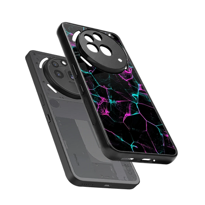 Nebula Veins sleek nothing phone 3a pro cover with tempered glass back and TPU edges