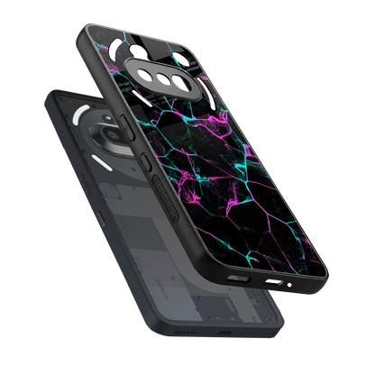 Nebula Veins sleek nothing phone 3a cover with tempered glass back and TPU edges