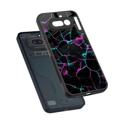Nebula Veins sleek nothing phone 4a cover with tempered glass back and TPU edges