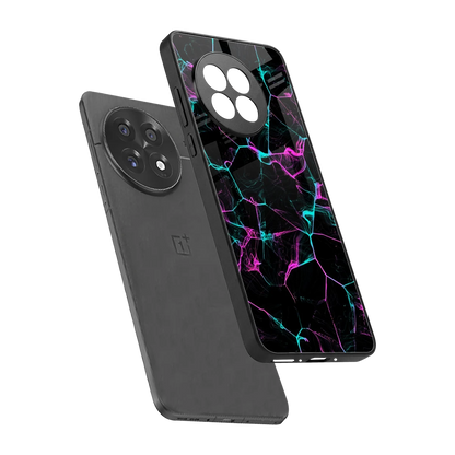 Nebula Veins sleek oneplus 13r cover with tempered glass back and TPU edges