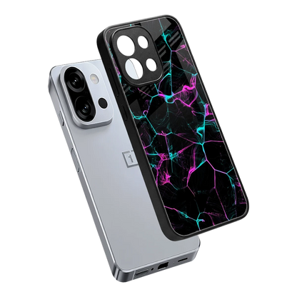 Nebula Veins sleek oneplus 13s cover with tempered glass back and TPU edges