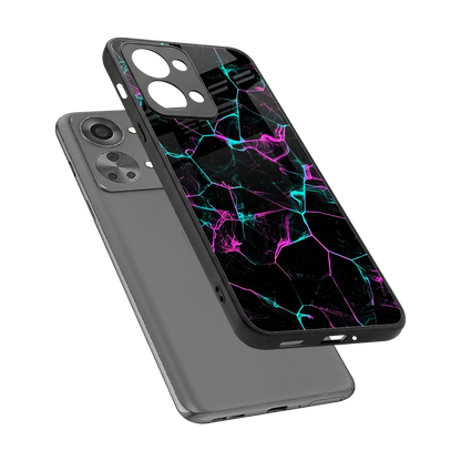 Nebula Veins sleek oneplus nord 2t cover with tempered glass back and TPU edges