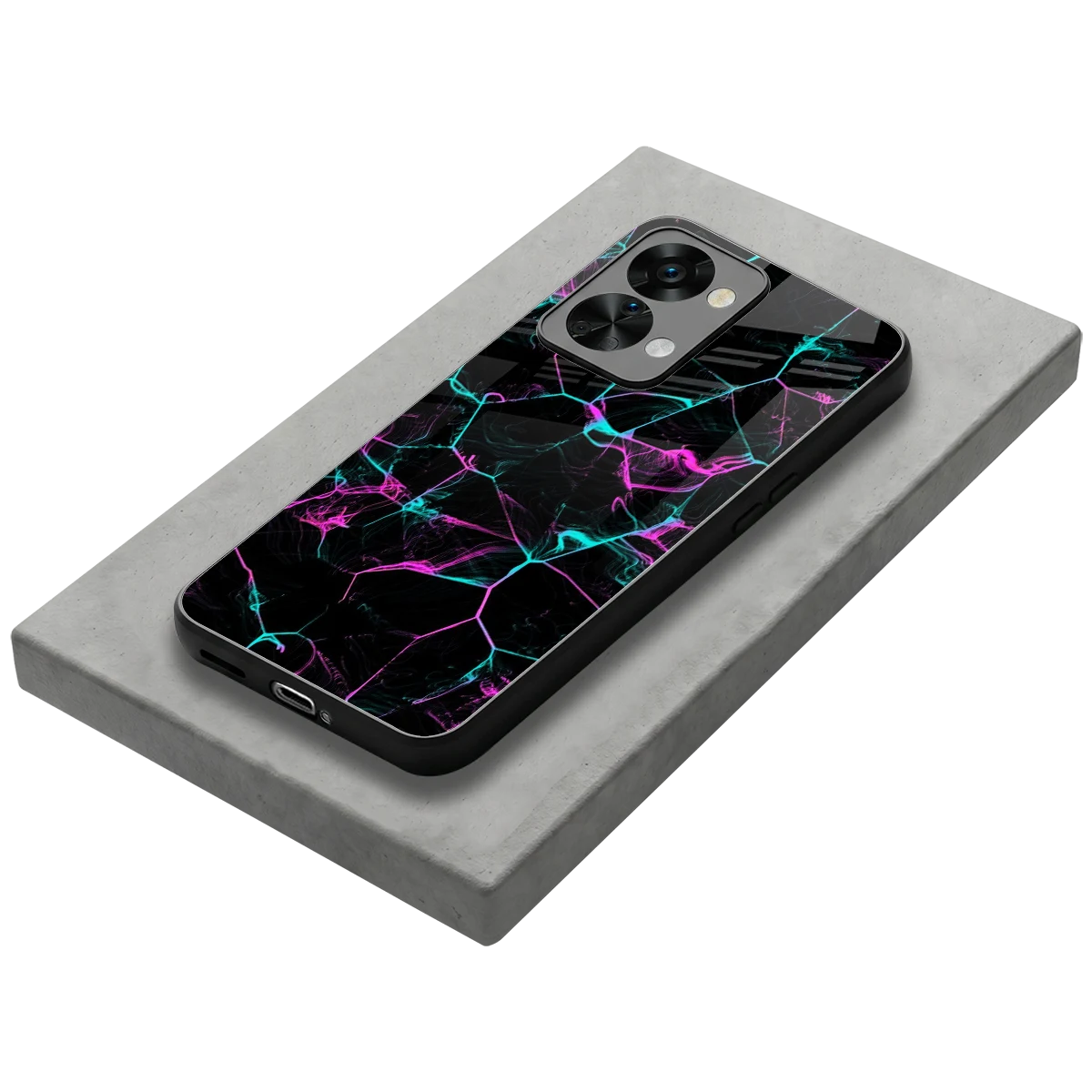 Nebula Veins stylish phone case for oneplus nord 2t | glossy glass and slim fit