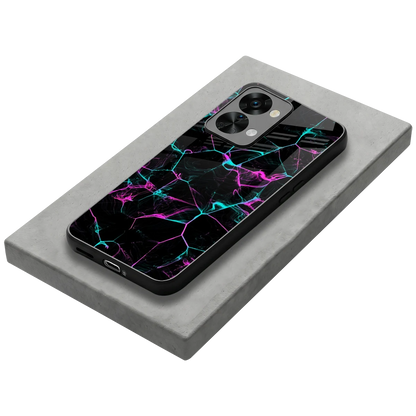 Nebula Veins stylish phone case for oneplus nord 2t | glossy glass and slim fit