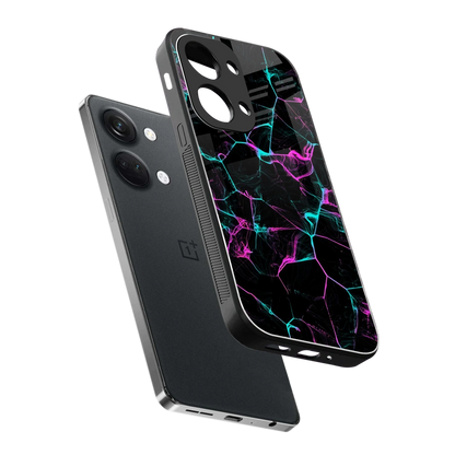 Nebula Veins sleek oneplus nord 3 cover with tempered glass back and TPU edges