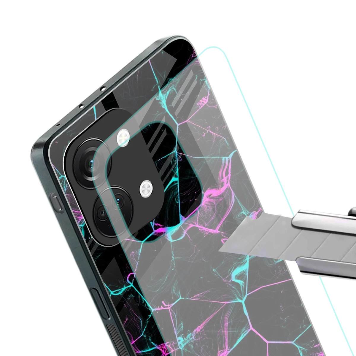 Nebula Veins stylish phone case for oneplus nord 3 | glossy glass and slim fit
