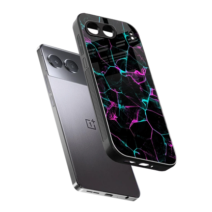 Nebula Veins sleek oneplus nord 4 cover with tempered glass back and TPU edges