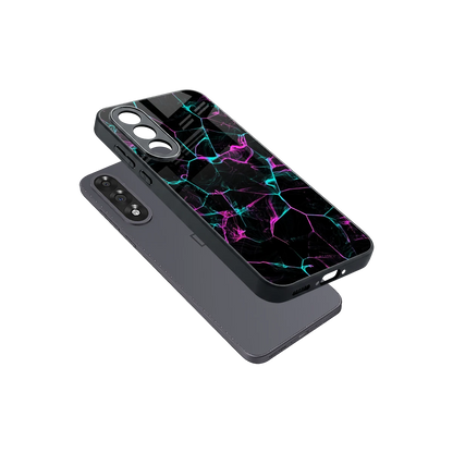 Nebula Veins sleek oneplus nord 5 cover with tempered glass back and TPU edges