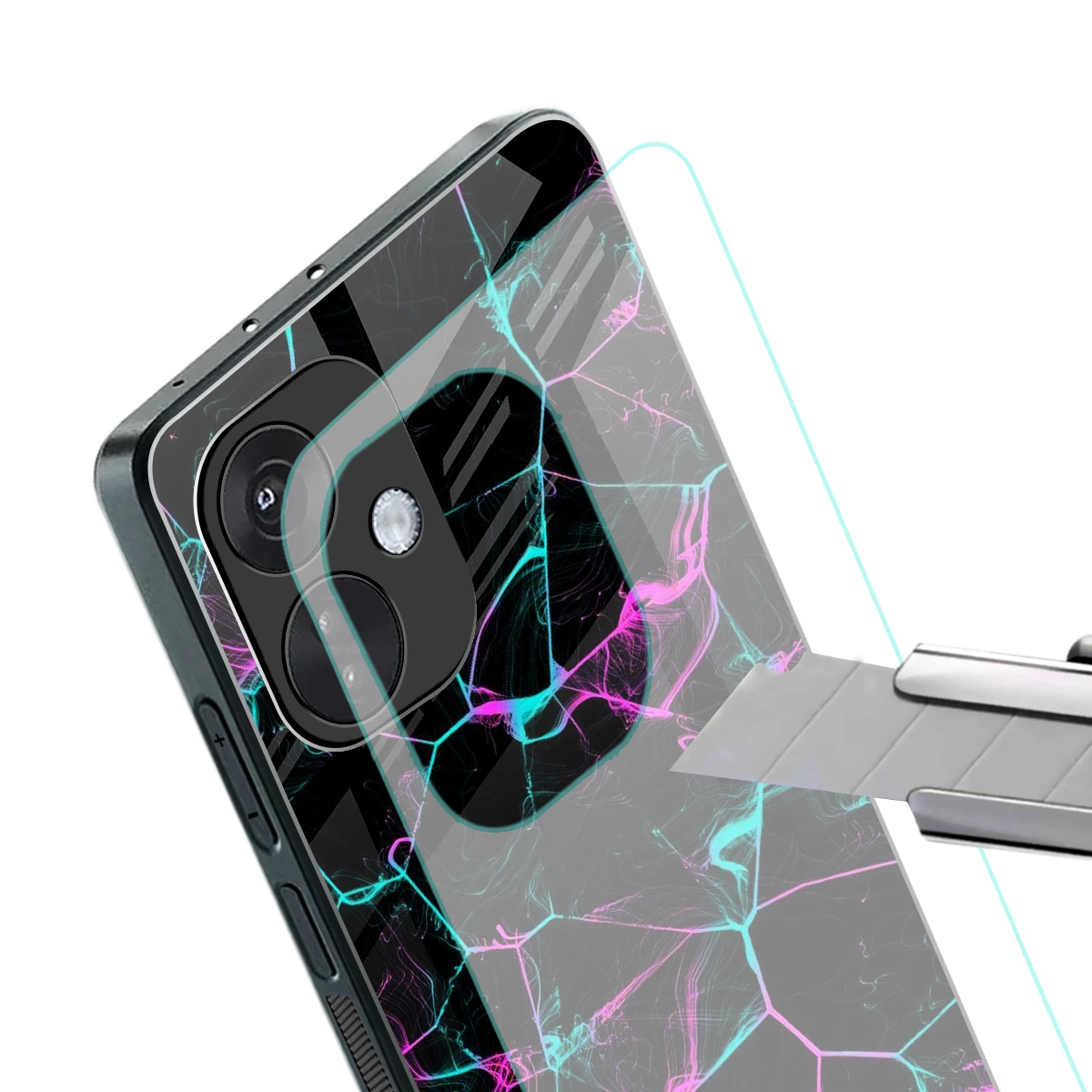 Nebula Veins stylish phone case for oneplus nord ce 3 | glossy glass and slim fit