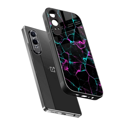 Nebula Veins sleek oneplus nord ce 4 lite cover with tempered glass back and TPU edges