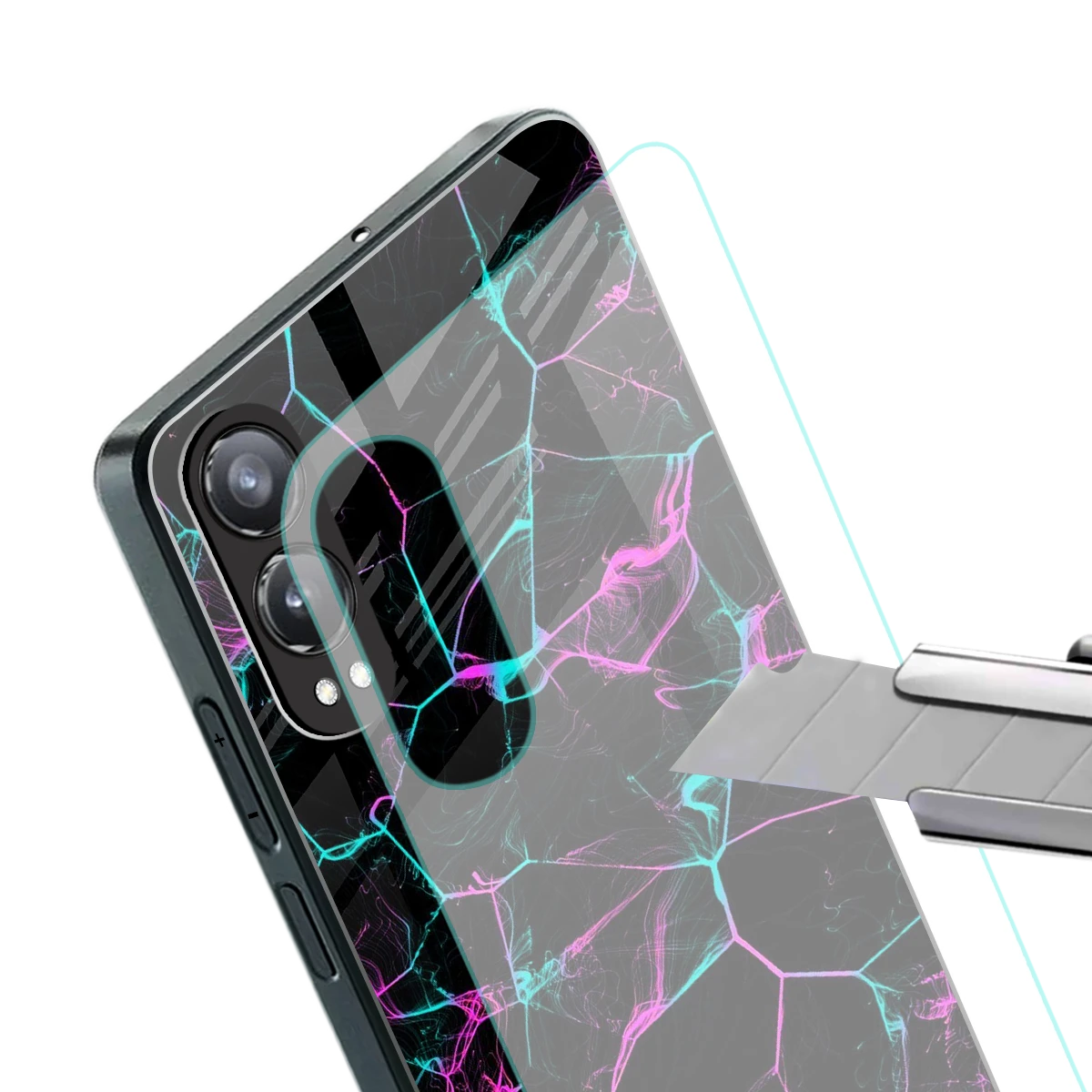 Nebula Veins stylish phone case for oneplus nord ce 4 lite | glossy glass and slim fit