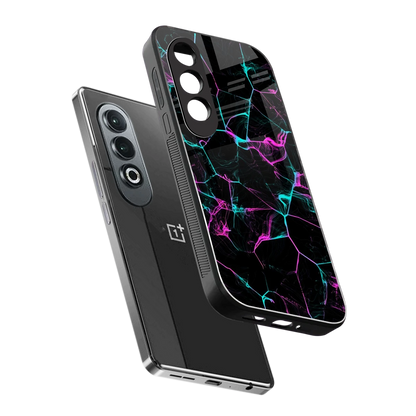 Nebula Veins sleek oneplus nord ce 4 cover with tempered glass back and TPU edges