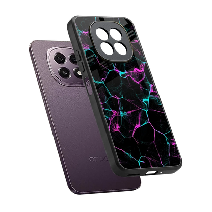 Nebula Veins sleek oppo f29 5g cover with tempered glass back and TPU edges