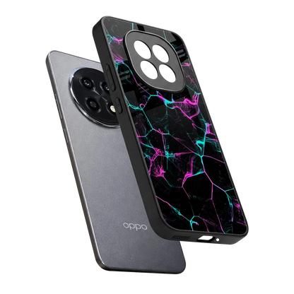 Nebula Veins sleek oppo f29 pro 5g cover with tempered glass back and TPU edges