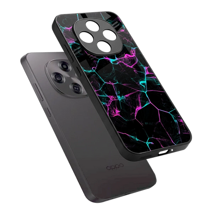 Nebula Veins sleek oppo f31 pro 5g cover with tempered glass back and TPU edges