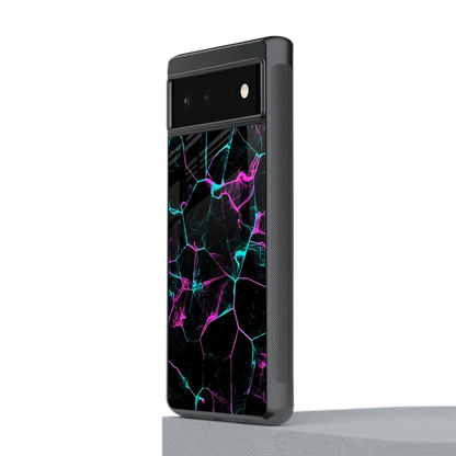 Nebula Veins stylish phone case for google pixel 6a | glossy glass and slim fit