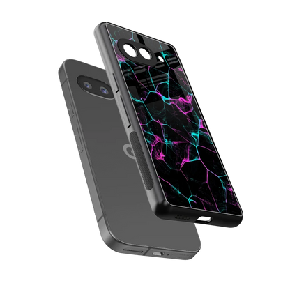 Nebula Veins sleek google pixel 10a cover with tempered glass back and TPU edges