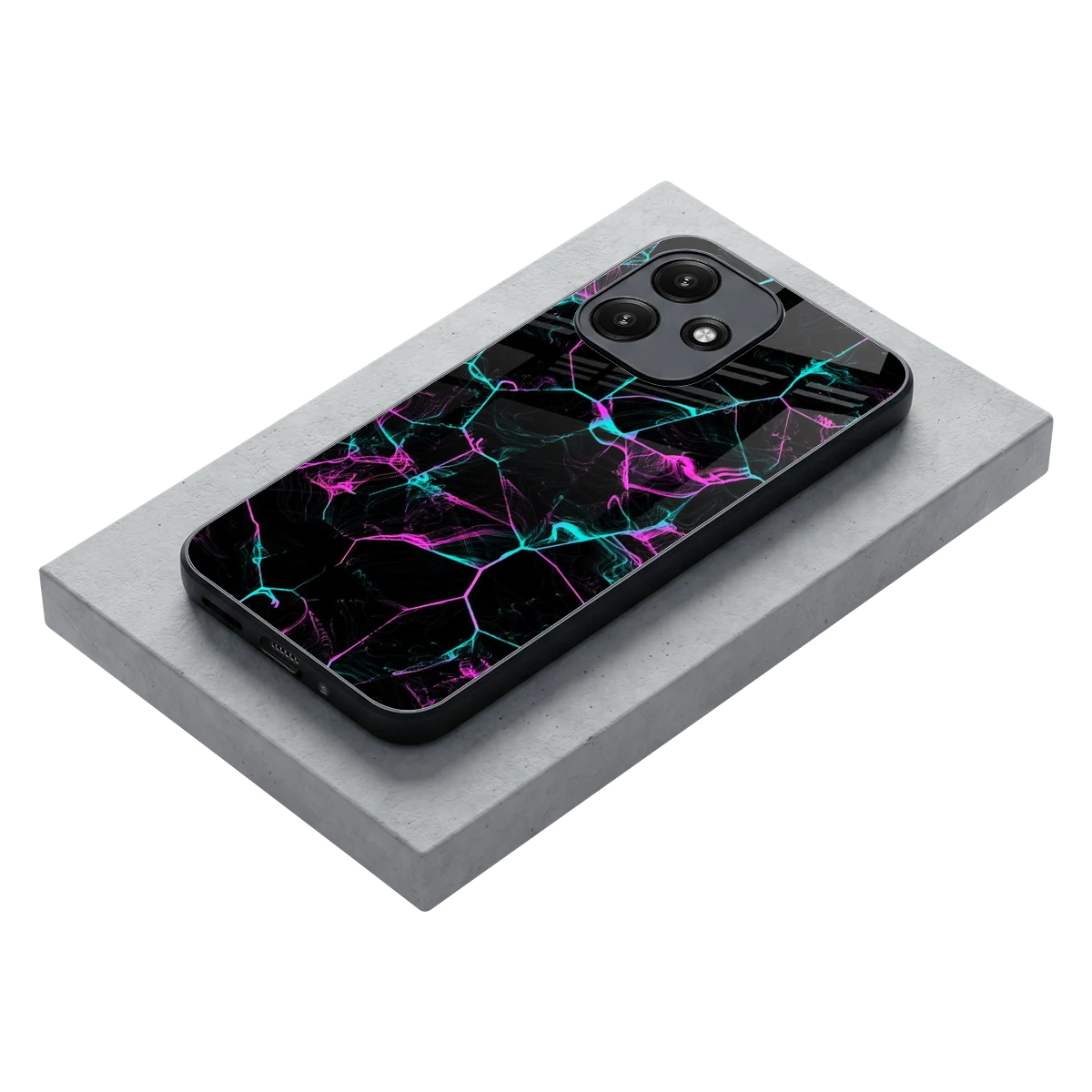 Nebula Veins stylish phone case for redmi 12 5g | glossy glass and slim fit