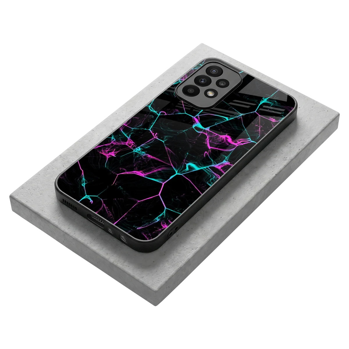 Nebula Veins stylish phone case for samsung galaxy a23 | glossy glass and slim fit