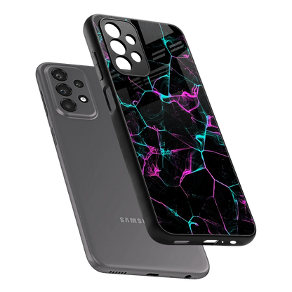 Nebula Veins sleek samsung galaxy a23 cover with tempered glass back and TPU edges