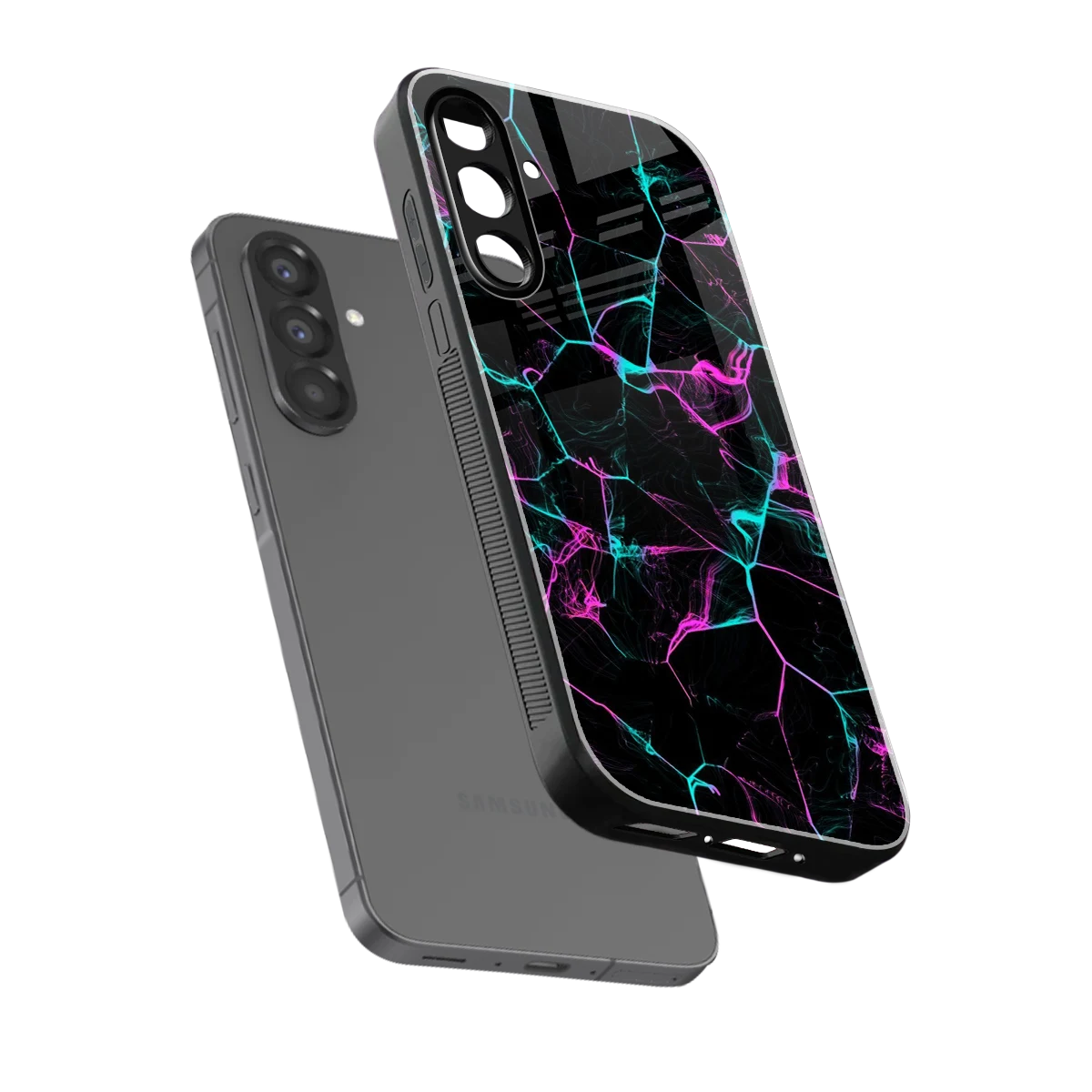 Nebula Veins sleek samsung galaxy a37 5g cover with tempered glass back and TPU edges