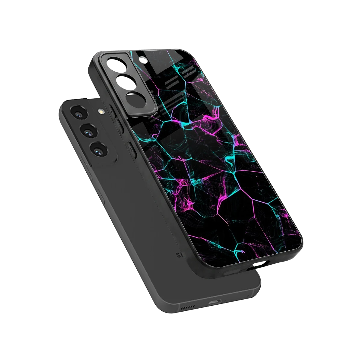 Nebula Veins sleek samsung galaxy s22 cover with tempered glass back and TPU edges