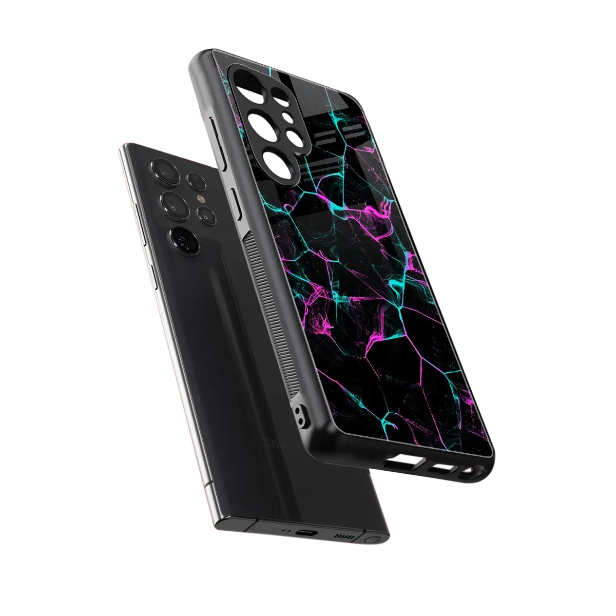 Nebula Veins sleek samsung galaxy s25 ultra cover with tempered glass back and TPU edges