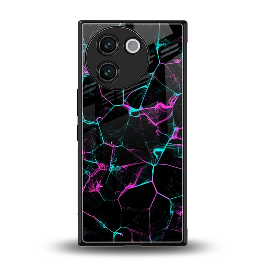 Nebula Veins back phone cover | glass case for vivo v30e