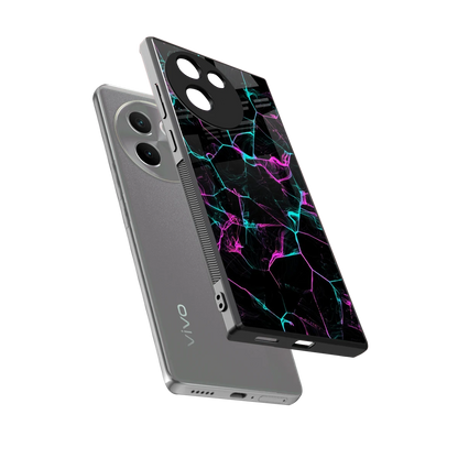 Nebula Veins sleek vivo v30e cover with tempered glass back and TPU edges