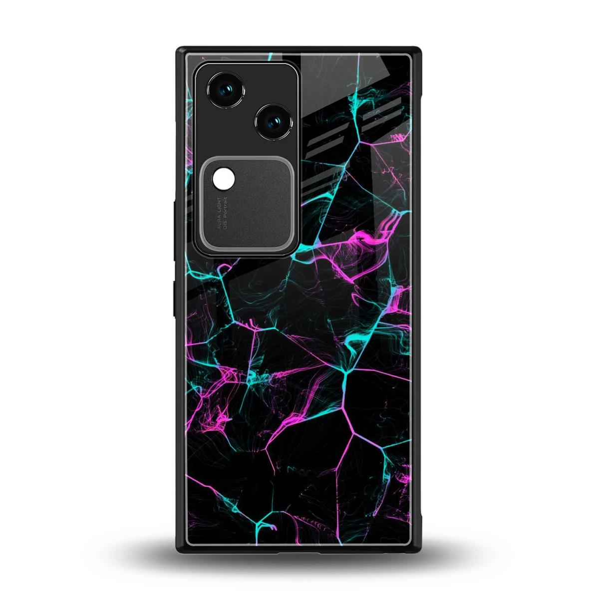 Nebula Veins back phone cover | glass case for vivo v30