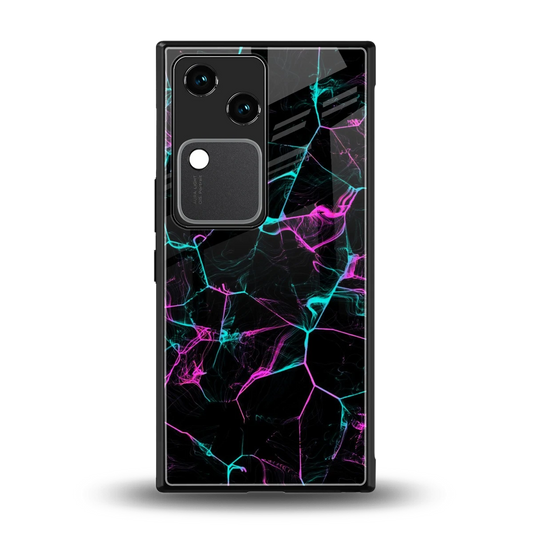 Nebula Veins back phone cover | glass case for vivo v30