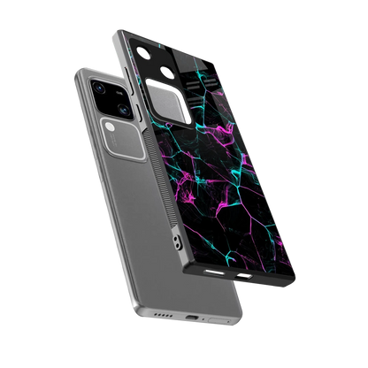 Nebula Veins sleek vivo v30 cover with tempered glass back and TPU edges