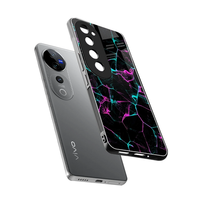 Nebula Veins sleek vivo v40 pro cover with tempered glass back and TPU edges