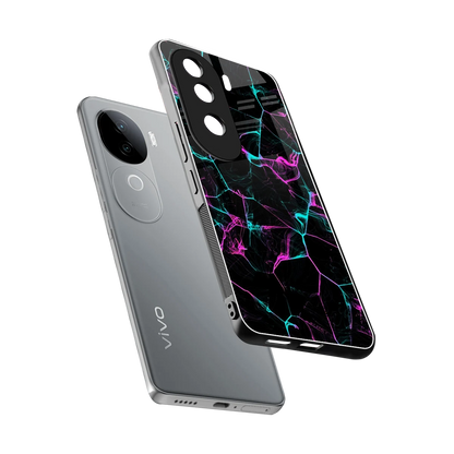 Nebula Veins sleek vivo v40e cover with tempered glass back and TPU edges