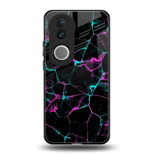 Nebula Veins back phone cover | glass case for vivo v50