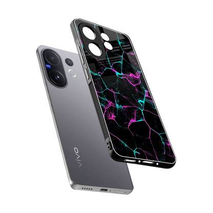 Nebula Veins sleek vivo v60 cover with tempered glass back and TPU edges