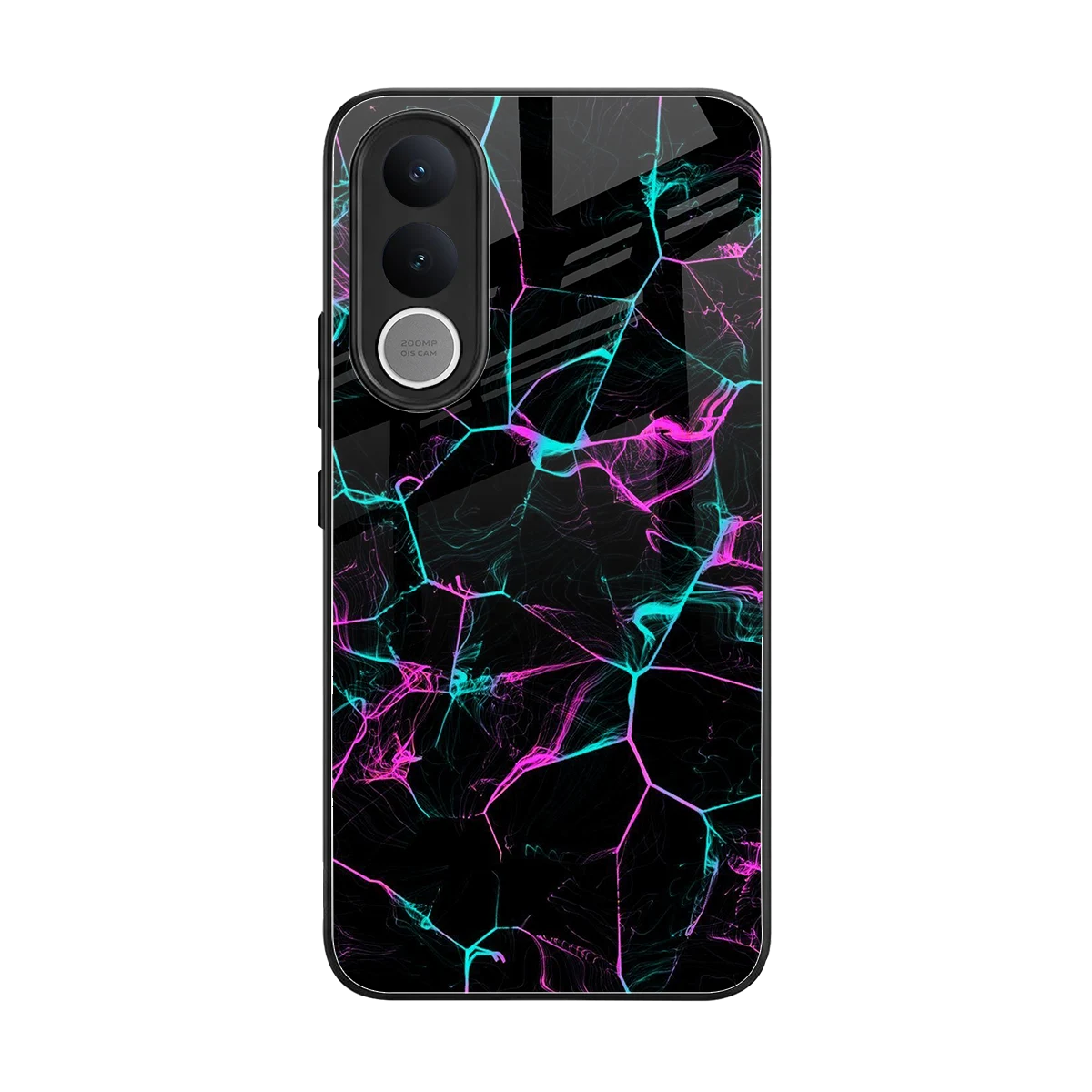 Nebula Veins back phone cover | glass case for vivo v70 fe