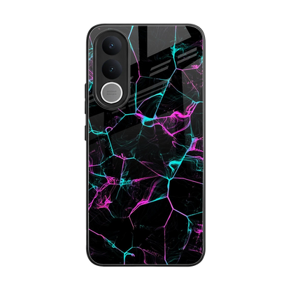 Nebula Veins back phone cover | glass case for vivo v70 fe