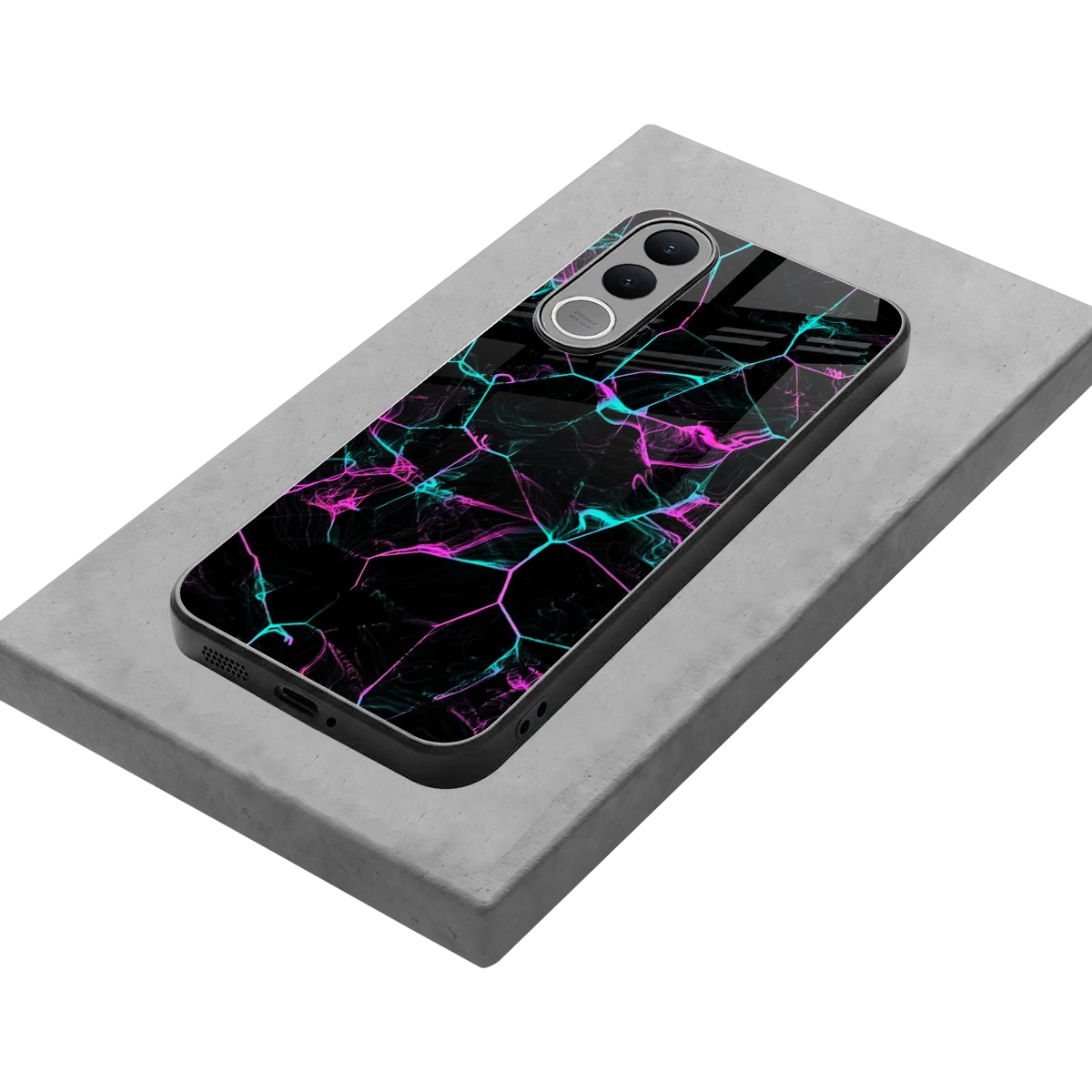 Nebula Veins stylish phone case for vivo v70 fe | glossy glass and slim fit
