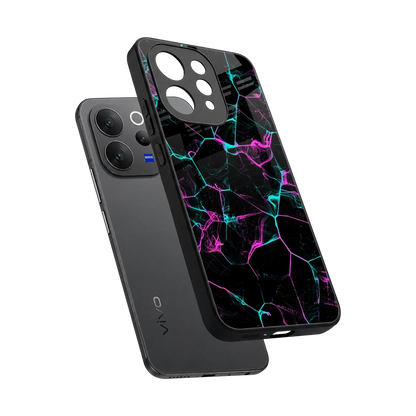 Nebula Veins sleek vivo v70 cover with tempered glass back and TPU edges