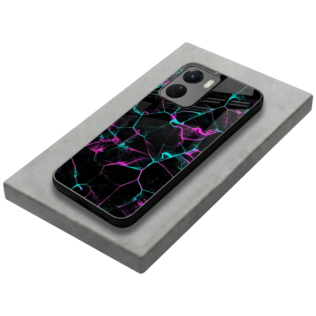 Nebula Veins stylish phone case for vivo y16 | glossy glass and slim fit