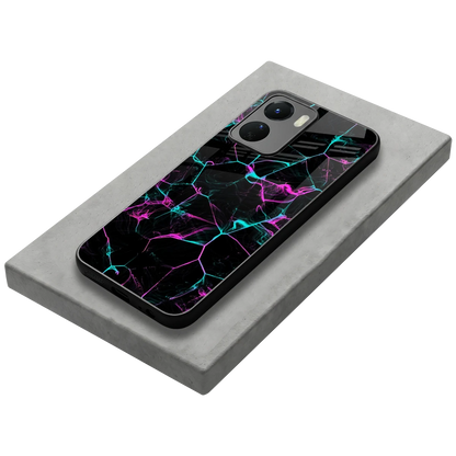 Nebula Veins stylish phone case for vivo y16 | glossy glass and slim fit
