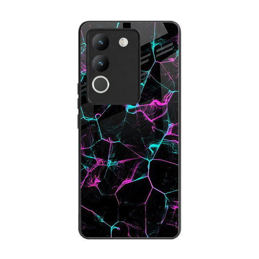 Nebula Veins back phone cover | glass case for vivo y200 5g