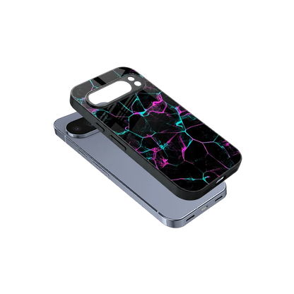 Nebula Veins sleek google pixel 10 pro cover with tempered glass back and TPU edges