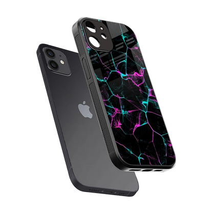 Nebula Veins sleek iphone 12 cover with tempered glass back and TPU edges