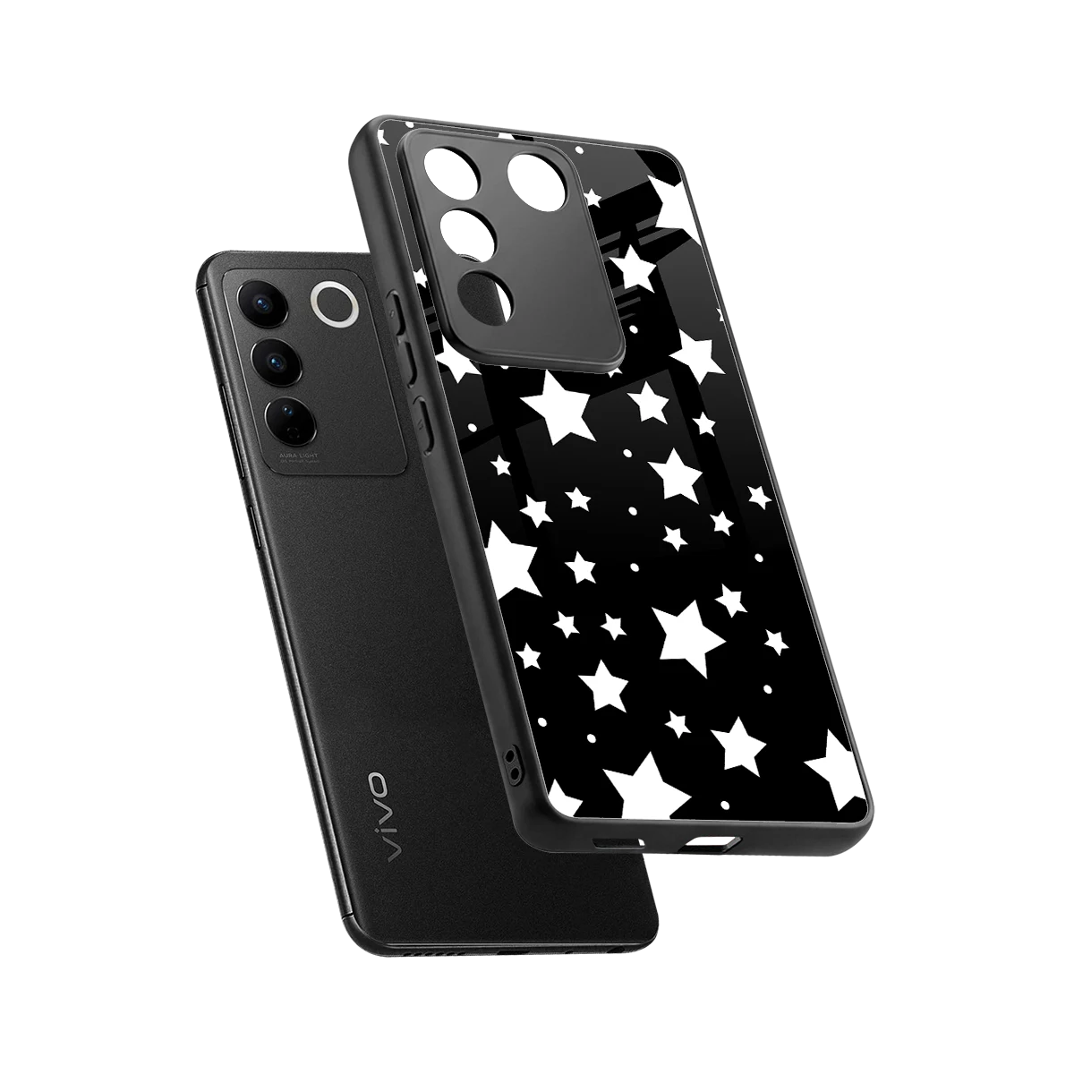 Nebula sleek vivo v27 5g cover with tempered glass back and TPU edges
